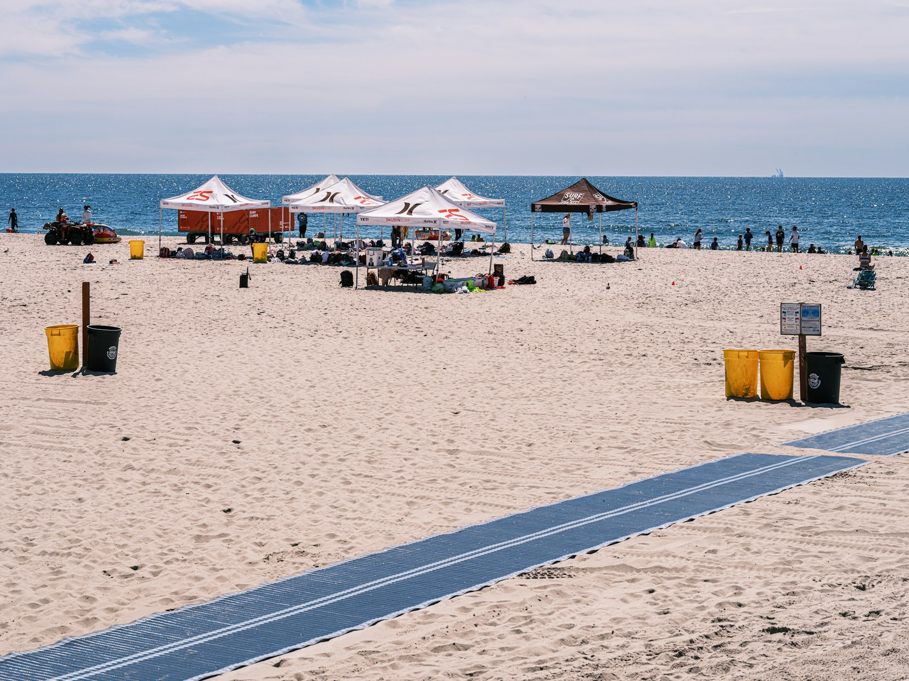 Summer beach scene in Long Beach, New York
